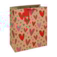 Kraft Hearts Gift Bag Large