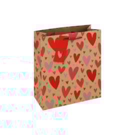 Kraft Hearts Gift Bag Medium Kraft Hearts Gift Bag Medium