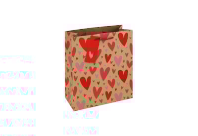 Kraft Hearts Gift Bag Medium Kraft Hearts Gift Bag Medium