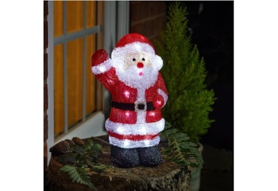Three Kings Inlit Ice Santa 28cm Three Kings Inlit Ice Santa 28cm