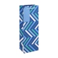 Blue Chevron Bottle Gift Bag