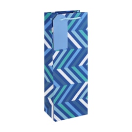 Blue Chevron Bottle Gift Bag