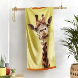 Catherine Lansfield Giraffe Beach Towel Yellow Catherine Lansfield Giraffe Beach Towel Yellow