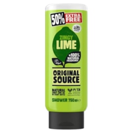 Original Source Bodywash Extra Free Zingy Lime 750Ml