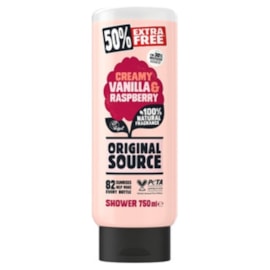 Original Source Bodywash Extra Free Vanilla & Raspberry 750Ml