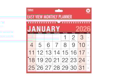 Tallon Red And Black Mtv Easy View Calendar Tallon Red And Black Mtv Easy View Calendar