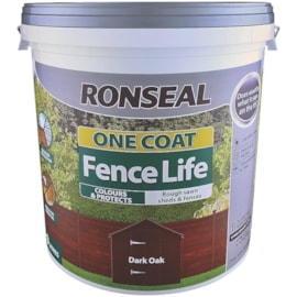 Ronseal One Coat Fence Life Dark Oak 9lt (38294) Ronseal One Coat Fence Life Dark Oak 9lt (38294)