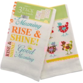 3pk Velour Tea Towels Wakey Wakey 3pk Velour Tea Towels Wakey Wakey