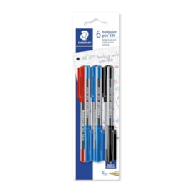 Staedtler Stick Pens Asst 6pk Staedtler Stick Pens Asst 6pk