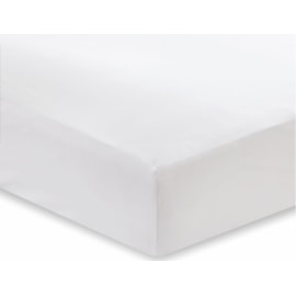 400tc Cotton Sateen Fitted Sheet White Double (BD/53098/R/DFD/WH)