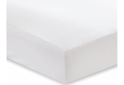 Bianca 400tc Cotton Sateen Fitted Sheet White Double Bianca 400tc Cotton Sateen Fitted Sheet White Double
