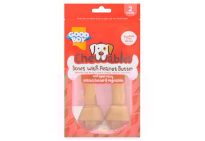 Good Boy Chewables Peanut Butter Medium Bones 2pk 158g Good Boy Chewables Peanut Butter Medium Bones 2pk 158g