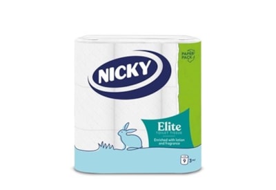 Nicky Elite Toilet Roll White 9pk (419125)