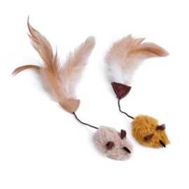 Petface Feather Tail Mice Cat Toy 2pk Petface Feather Tail Mice Cat Toy 2pk
