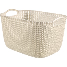 Curver Knit Rectangular Basket Oasis White 19ltr (229312)