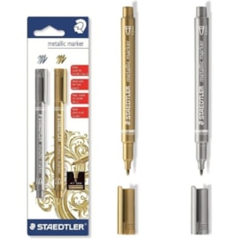 Staedtler Gold & Silver Marker Pens (8323-S BK2)