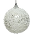 Foam Bauble w Glitter Beads Winter White 8cm (45.6054)
