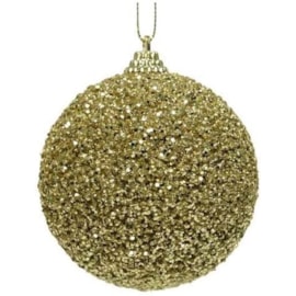 Foam Bauble w Glitter Bead Light Gold 8m (457668)