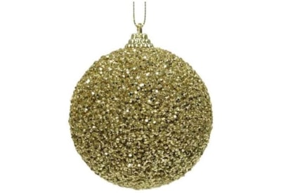 Foam Bauble w Glitter Bead Light Gold 8m (457668)