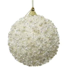 Foam Bauble Beads Wool White 8cm (457685)