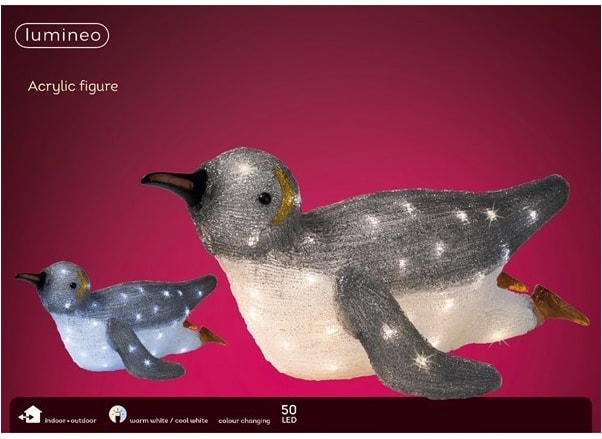 Outdoor Led Acrylic  Penguin Warm/cool White 27cm (499110)