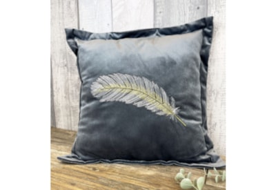 Feather Cushion Grey Feather Cushion Grey