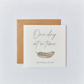 Grey Feather Sympathy Card Thinking Of You One Day At A Time