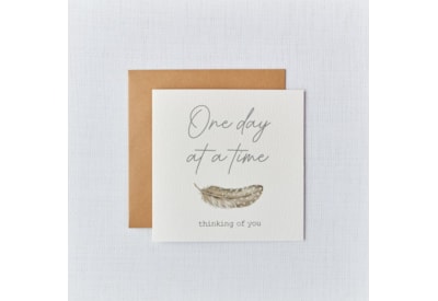 Grey Feather Sympathy Card Thinking Of You One Day At A Time