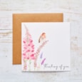 Foxglove Robin Thinking Of You Card White Floral Sympathy Foxglove Robin Thinking Of You Card White Floral Sympathy