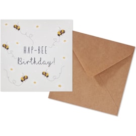 Hap Bee Birthday Card Beige With Daisies Hap Bee Birthday Card Beige With Daisies