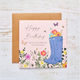 Happy Birthday Wellies Card (4BL401)