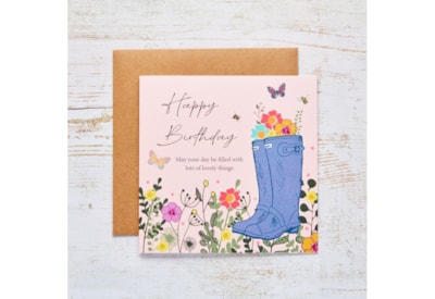 Happy Birthday Wellies Card Happy Birthday Wellies Card