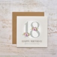 Celebrations 18Th Birthday With Flowers Gold Foil Card