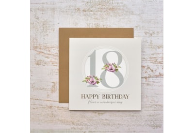 Celebrations 18Th Birthday With Flowers Gold Foil Card