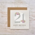 Celebrations 21St Birthday With Flowers Gold Foil Card