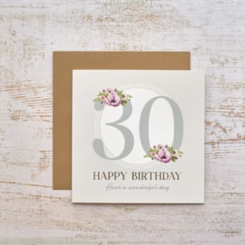 30Th Birthday Card With Flowers