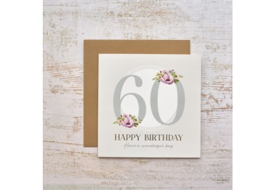 60Th Birthday With Flowers Card 60Th Birthday With Flowers Card