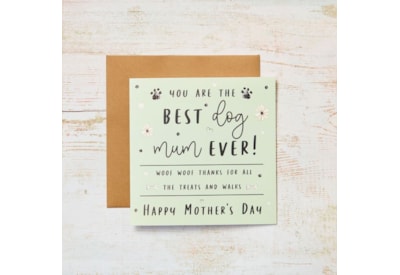 Best Dog Mum Ever Card Pale Green With Pawprints Best Dog Mum Ever Card Pale Green With Pawprints