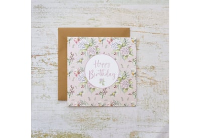Floral Feathered Birds Birthday Card Floral Feathered Birds Birthday Card