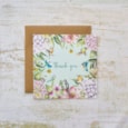 Floral Feather Birds Thank You Card Floral Feather Birds Thank You Card