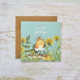 Floral Feathered Birds Get Well Soon Card Floral Feathered Birds Get Well Soon Card