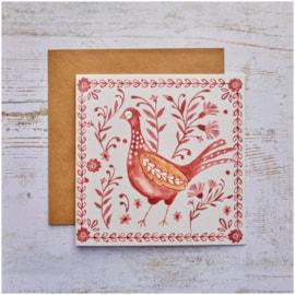 Folk Pheasant Card (4FK103)