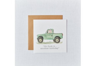 Party Sheep Birthday Card Flock It White With Green Land Rover