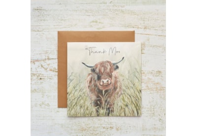 Dougal Highland Cow Thank Moo Birthday Card Dougal Highland Cow Thank Moo Birthday Card
