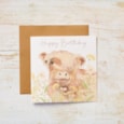 Highland Cow Yellow Flowers Card Highland Cow Yellow Flowers Card