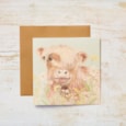 Highland Cow Floral w Cow Parsley Card Highland Cow Floral w Cow Parsley Card