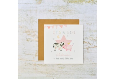 Its A Girl Farm Animals Card Its A Girl Farm Animals Card