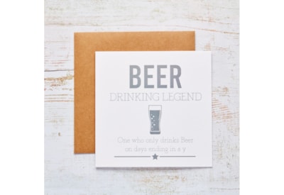 Beer Legend Male Humour Card White With Grey Beer Glass Beer Legend Male Humour Card White With Grey Beer Glass