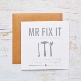 Mr Fix It Male Humour Card White With Grey Diy Tools Mr Fix It Male Humour Card White With Grey Diy Tools