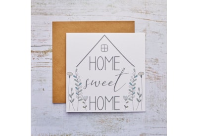 Home Sweet Home Card With Simple Flowers Home Sweet Home Card With Simple Flowers